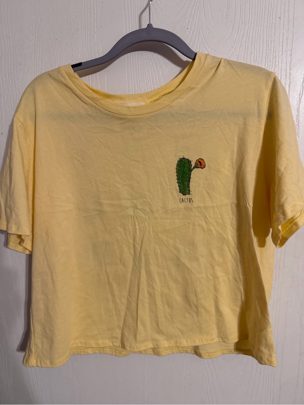 French Pastry Pastel Yellow Cactus Graphic Graphic T-Shirt - Size XL